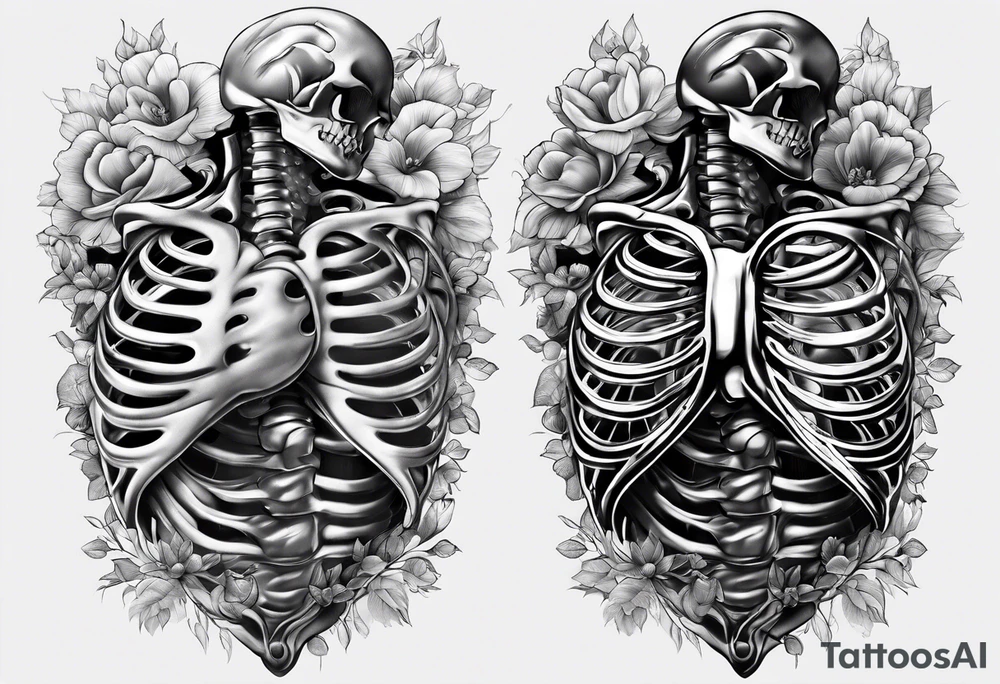 rib cage exposing heart tattoo idea