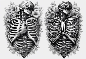 rib cage exposing heart tattoo idea