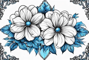 Chery flovers in blue tattoo idea