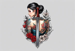 back sword tattoo tattoo idea