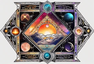 Astrology, Cancer & Aquarius, Natal Chart, angelic, vision, planetary, yin yang, the moon, spiritual third eye, mystical armband tattoo idea