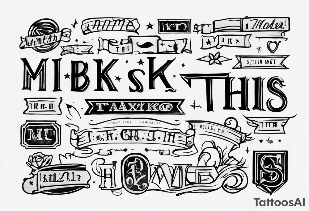 wrist tattoo with 
letters 
MKB tattoo idea