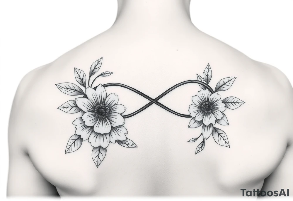 January December July birthday flower infinity sign tattoo idea