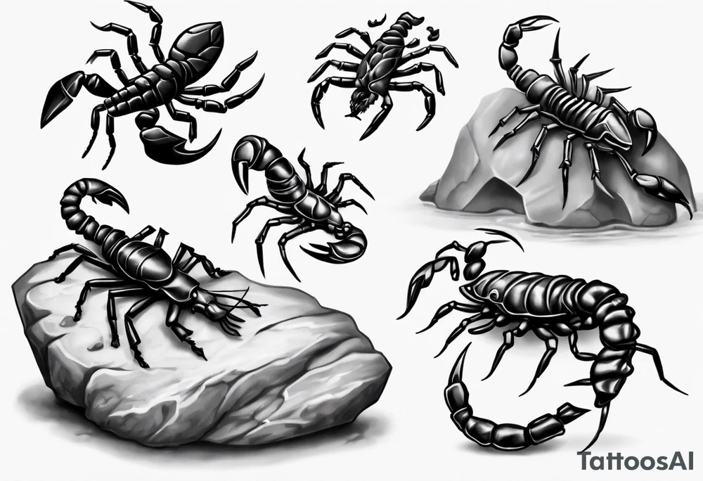 tiny scorpion on a rock tattoo idea