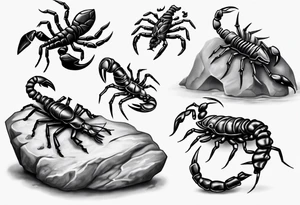 tiny scorpion on a rock tattoo idea