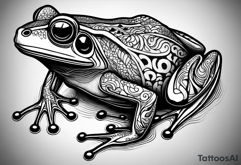 a psychedelic frog tattoo idea