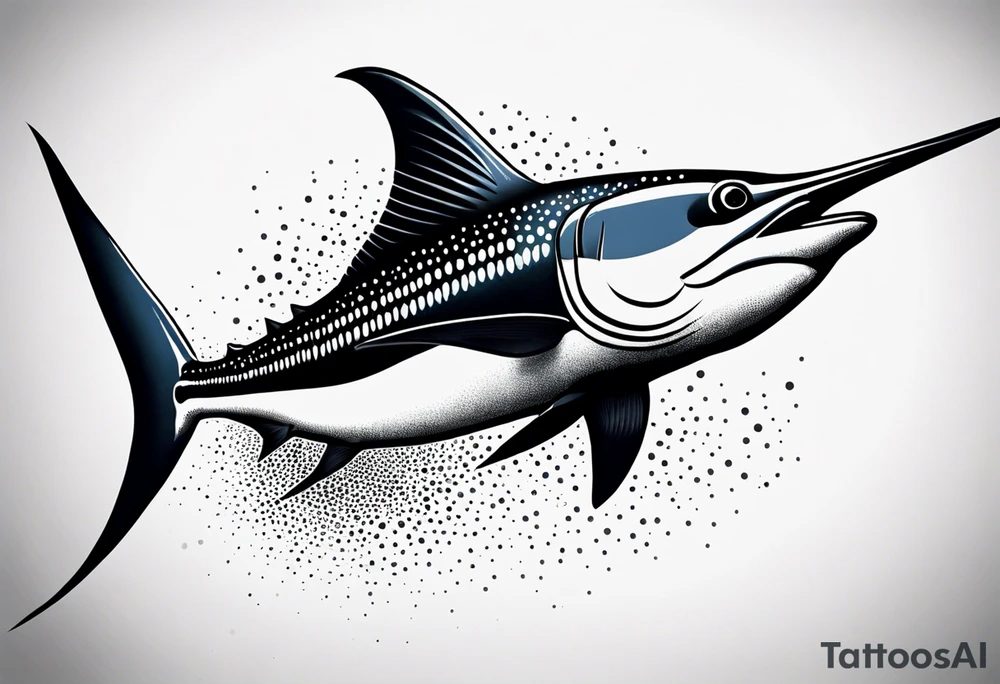 Marlin jumping tattoo idea