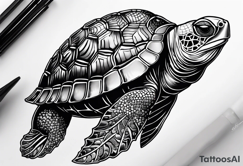 Üzgün yorgun bir kaplumbağa 🐢 tattoo idea