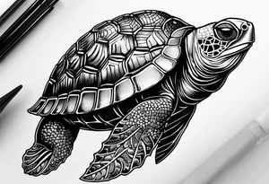 Üzgün yorgun bir kaplumbağa 🐢 tattoo idea