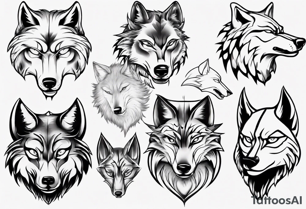 wolfs head tattoo idea