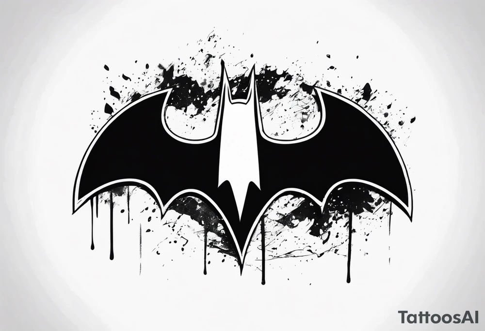 batman symbol grunge tattoo idea