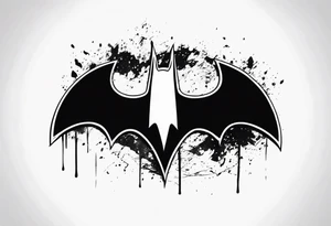 batman symbol grunge tattoo idea