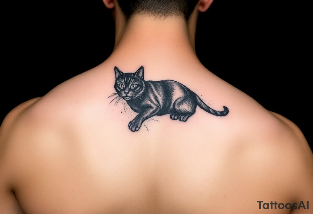 black cat tattoo idea