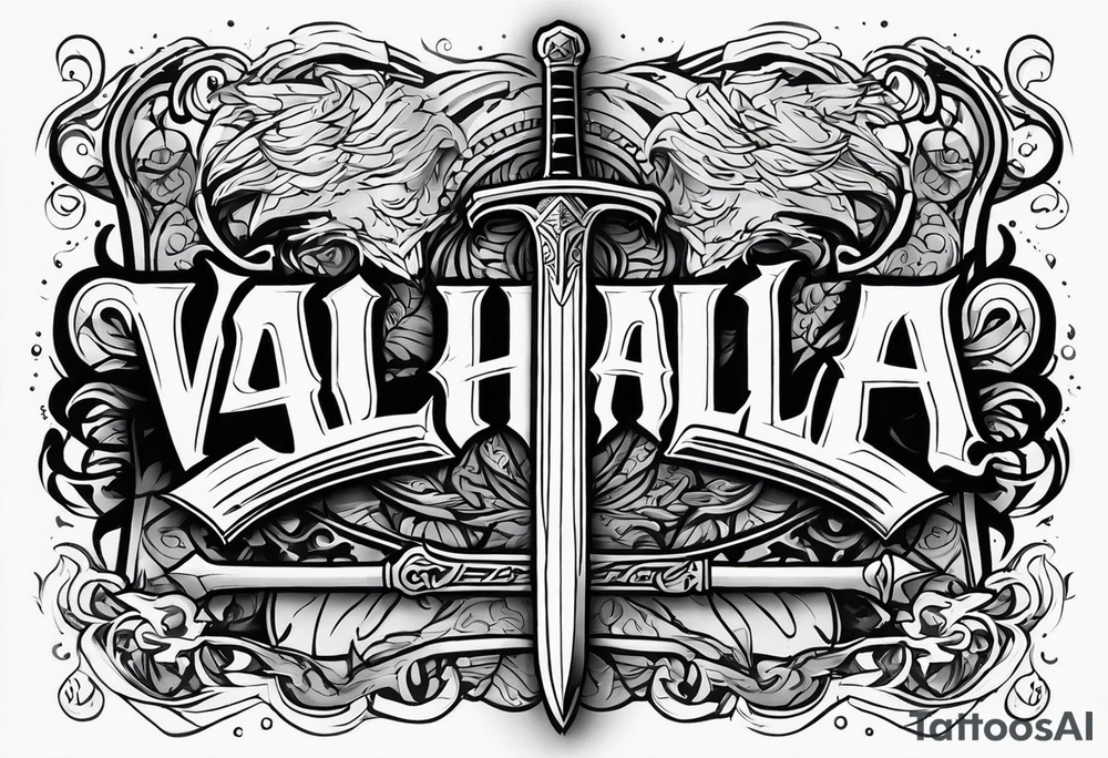 Valhalla sword tattoo idea