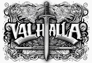 Valhalla sword tattoo idea