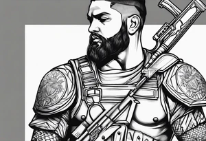 Religious tattoo representing a soldier of Christ tattoo idea