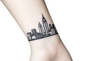 3D layered Atlanta skyline tattoo idea