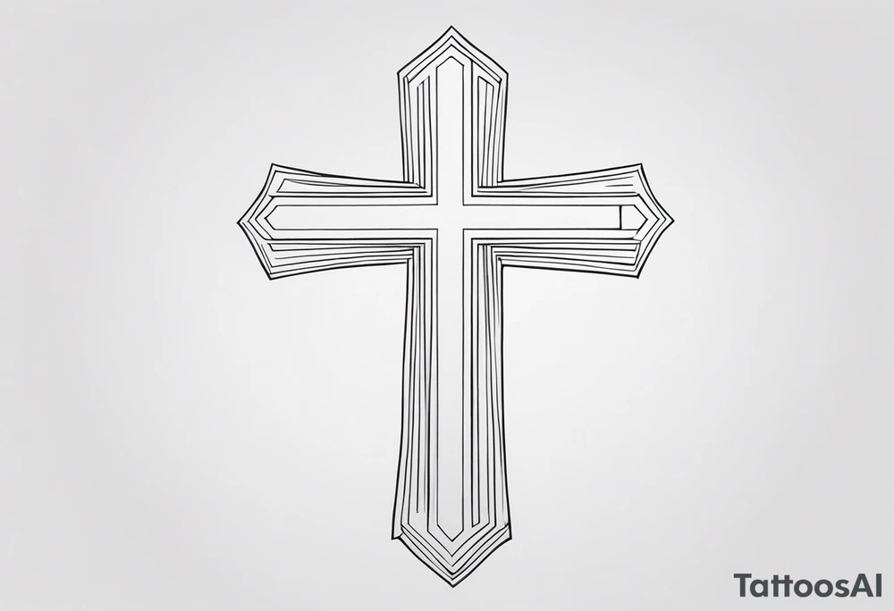 cross by caveman tattoo idea