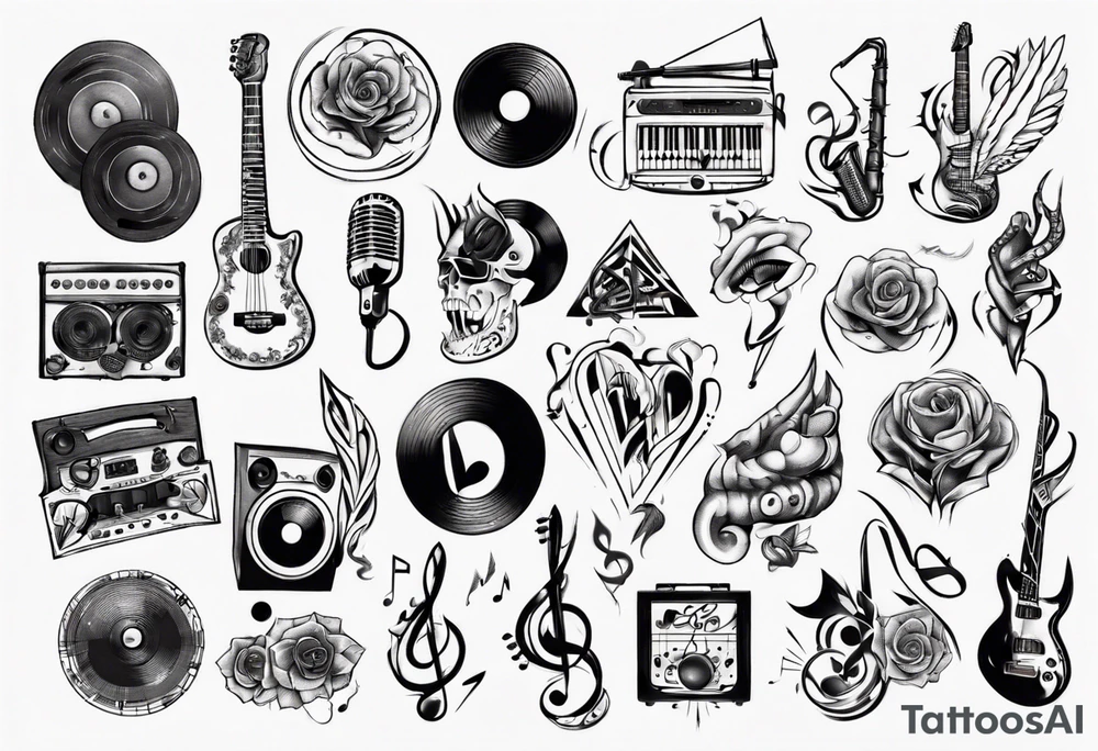 music sound tattoo idea