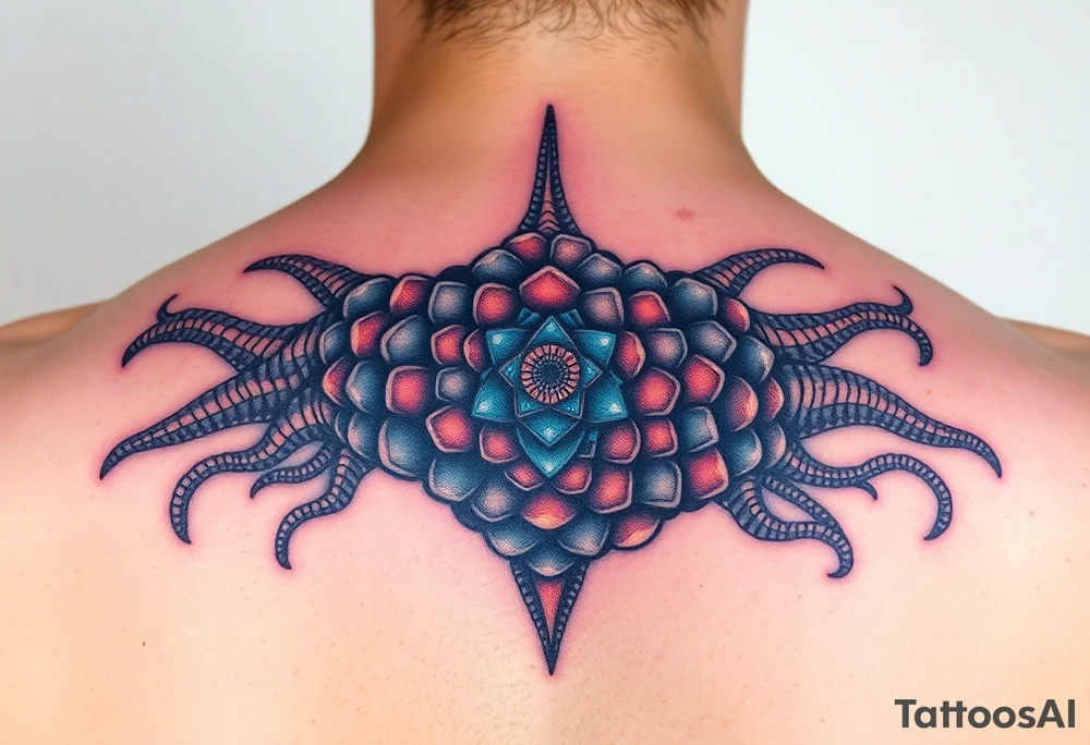 Sea life honey comb tattoo idea