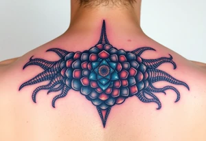 Sea life honey comb tattoo idea