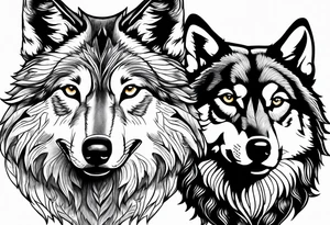 Tale of two wolves tattoo idea