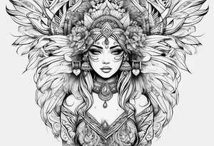 modern trible sketch on arm for girl tattoo idea