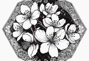 Cherry Blossom with the words RIP Andrew tattoo idea