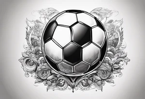 Soccer ball with the world is yours hovering tattoo idea