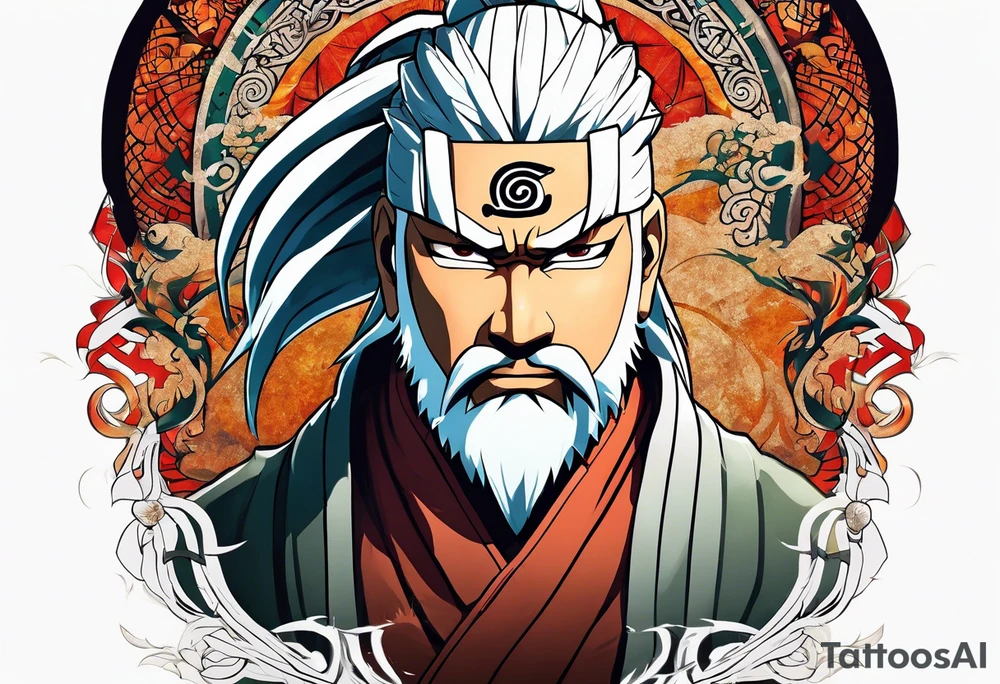 Jiraiya in Sage mode from the anime naruto tattoo idea