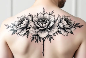 March, July and January birth month flowers with the names Riley, Grace and Regan tattoo idea