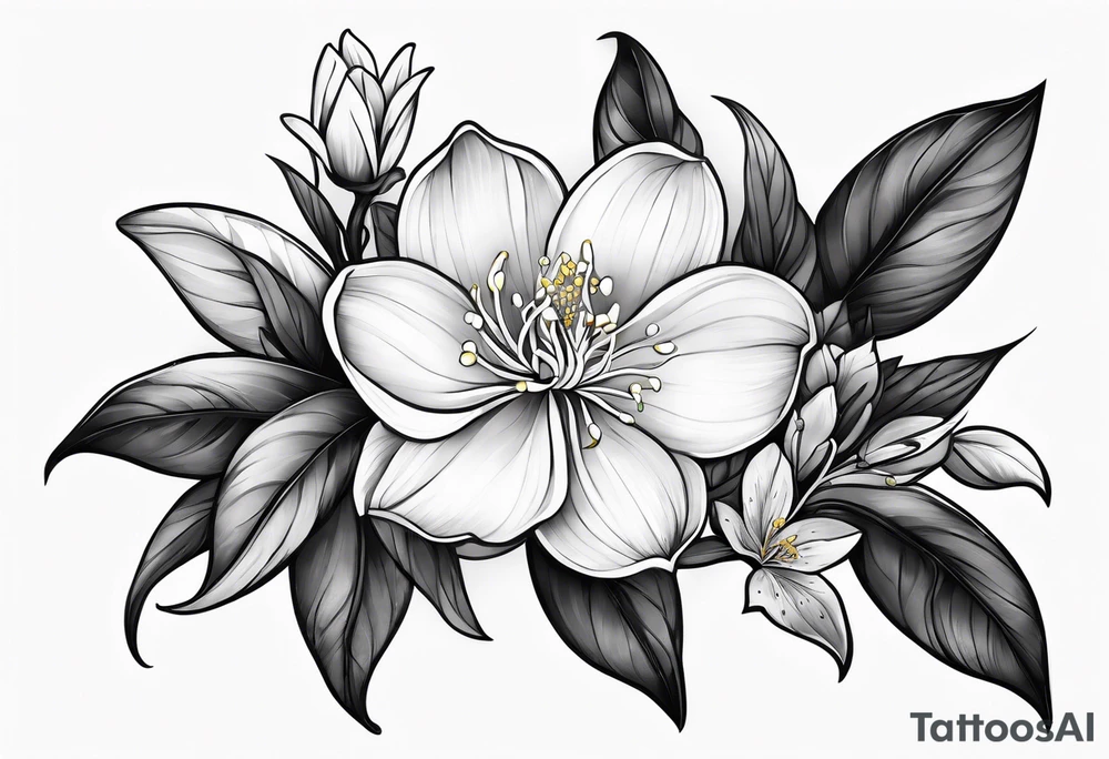 Jasmine flower tattoo idea