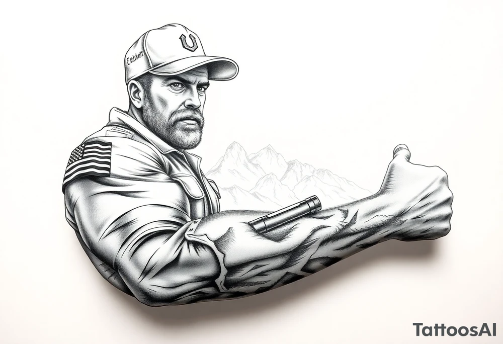 Masculin, country, mountains, wildlife, nature, racing , father of 4,
blue collar,  American flag,welder tattoo idea
