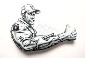 Masculin, country, mountains, wildlife, nature, racing , father of 4,
blue collar,  American flag,welder tattoo idea