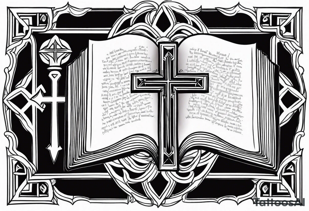 Cross with bible verse tattoo idea