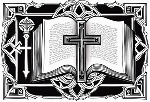 Cross with bible verse tattoo idea