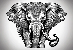 elephant smoking cigarette tattoo idea