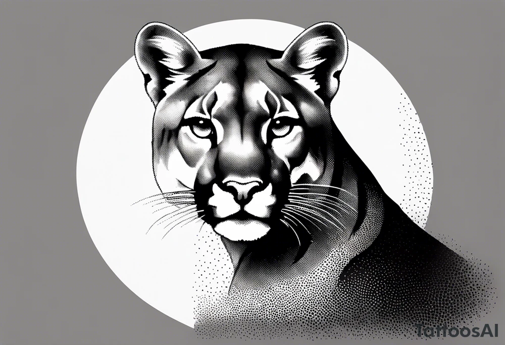 mountain lion head tattoo idea