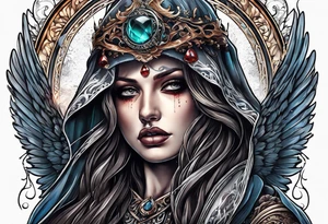 portrait of the biblical angel of death tattoo idea