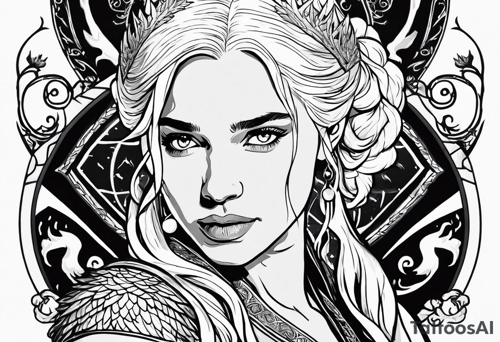 game of thrones daenerys drawn as by tim burotn tattoo idea