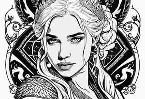 game of thrones daenerys drawn as by tim burotn tattoo idea