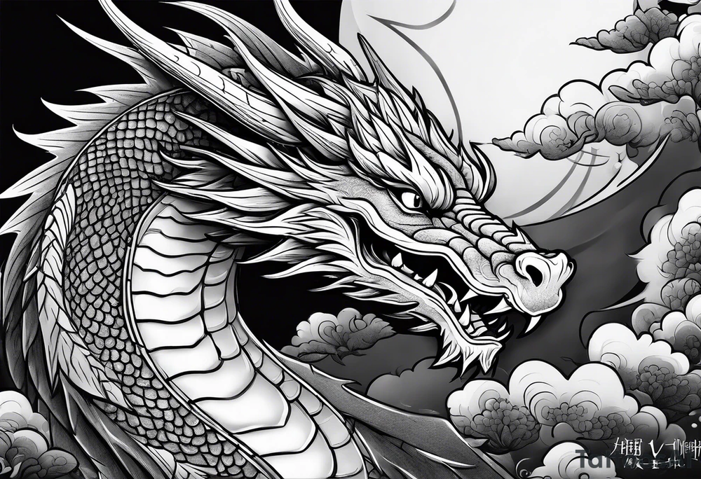 Dragon with Asian features. tattoo idea