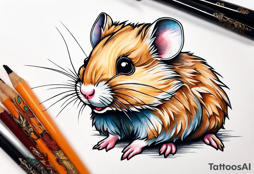 A sick hamster saying goodbye sadly tattoo idea