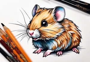 A sick hamster saying goodbye sadly tattoo idea