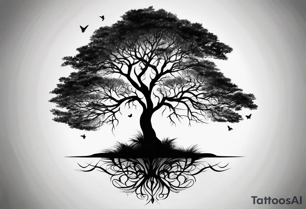 Tree silhouette tattoo idea