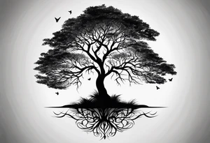 Tree silhouette tattoo idea