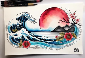 what goes around comes around water color
 based tattoo idea
