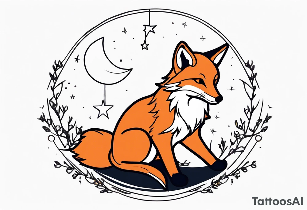 little fox look at the star tattoo idea