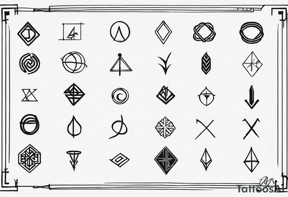 Bind-Runes that means teach or guide.  Small to fit on inside of finger tattoo idea