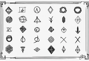 Bind-Runes that means teach or guide.  Small to fit on inside of finger tattoo idea